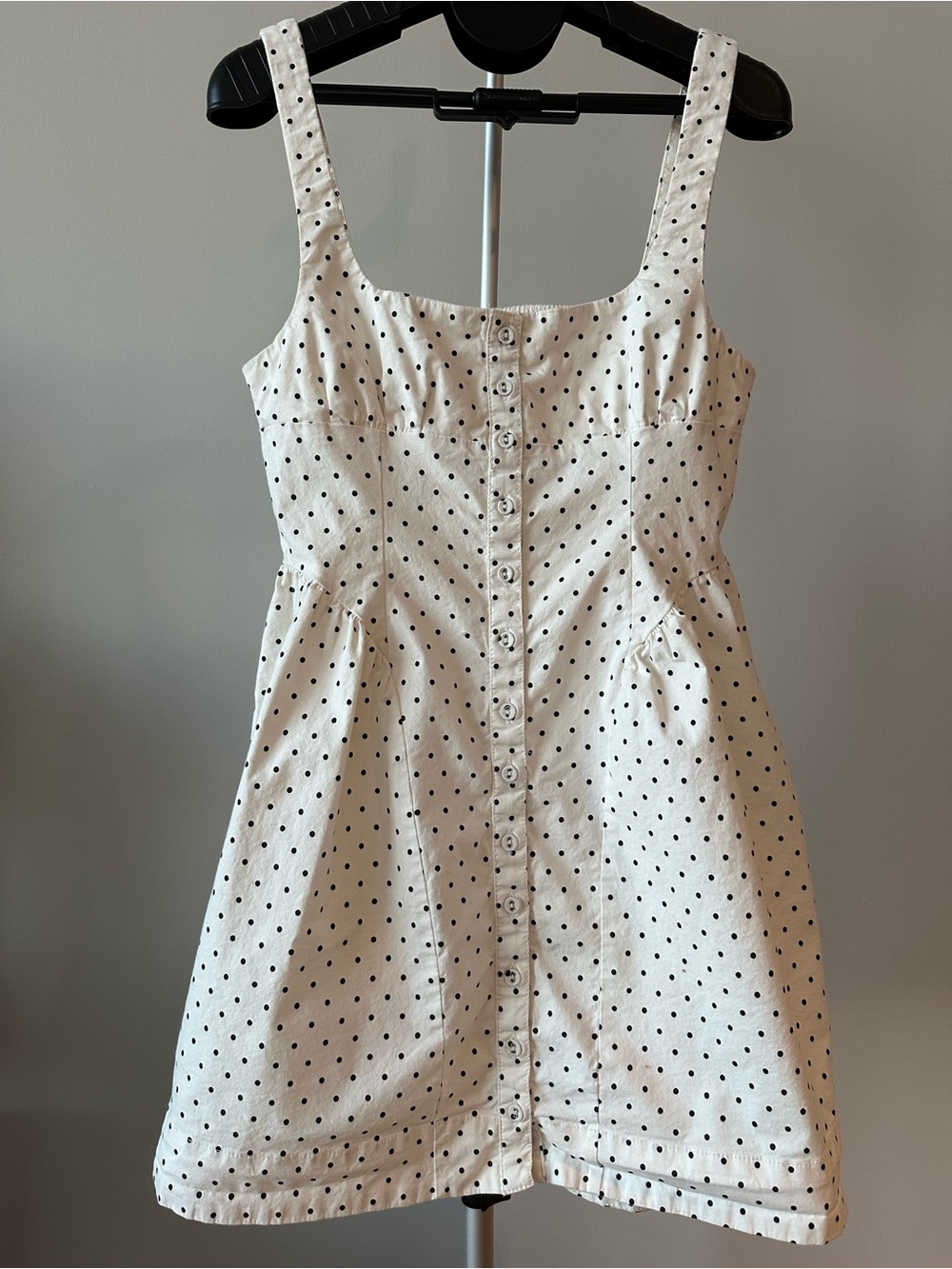Free People White and Black Polka Dot Sundress